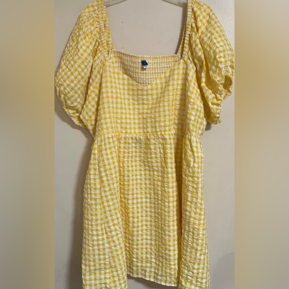 Old Navy Fit & Flare Puff Sleeve Seersucker All Day Mini Swing Dress Women 4X - Picture 3 of 9